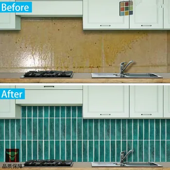 3D Mosaic Peel and Stick Wall Panel Matt Linear autoadesivo Kitchen Tile Backsplash bagno adesivo da parete impermeabile