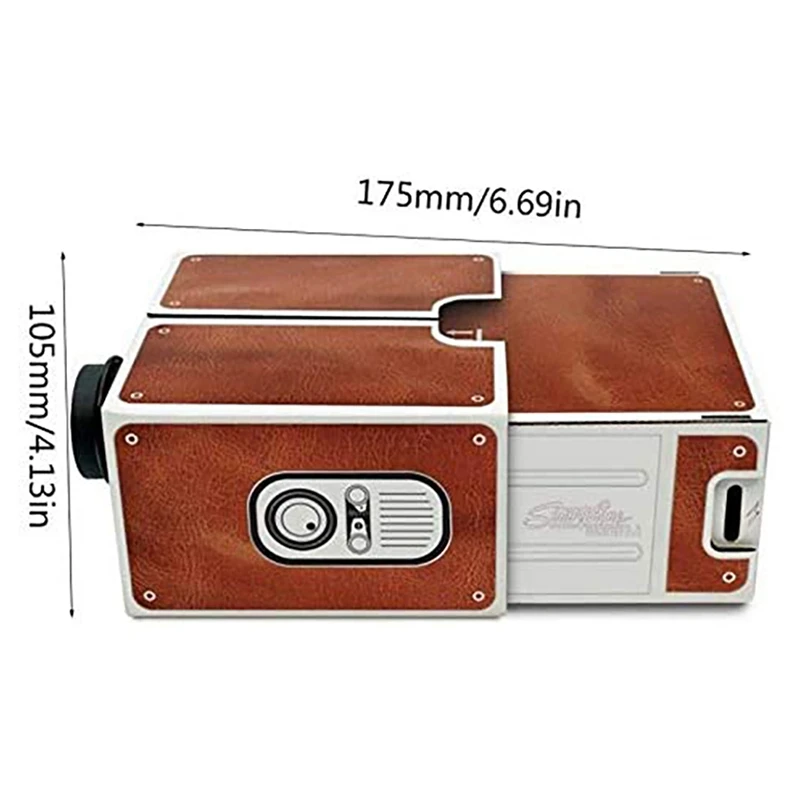 Cinema Projector,Portable Cardboard Smartphone Projector For Family/ Party/ Birthday Etc.Home Theater Audio Projector