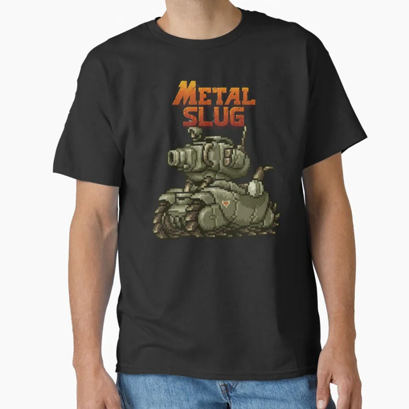 

80s videogame Metal Slug tank Retro Arcade Full Army Shooting War Game gift T shirt for men Large size Tops S-6XL