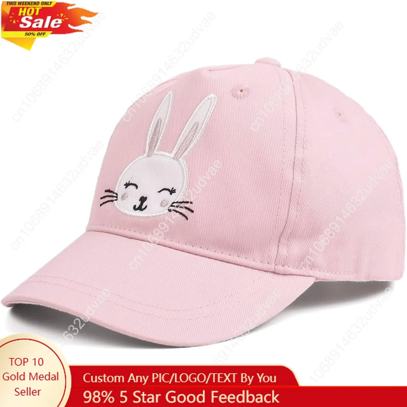 

Zsedrut Girls Baseball Cap Kids Cotton Sun Hat Spring Summer Boys Peak Caps Adjustable Bunny Hats