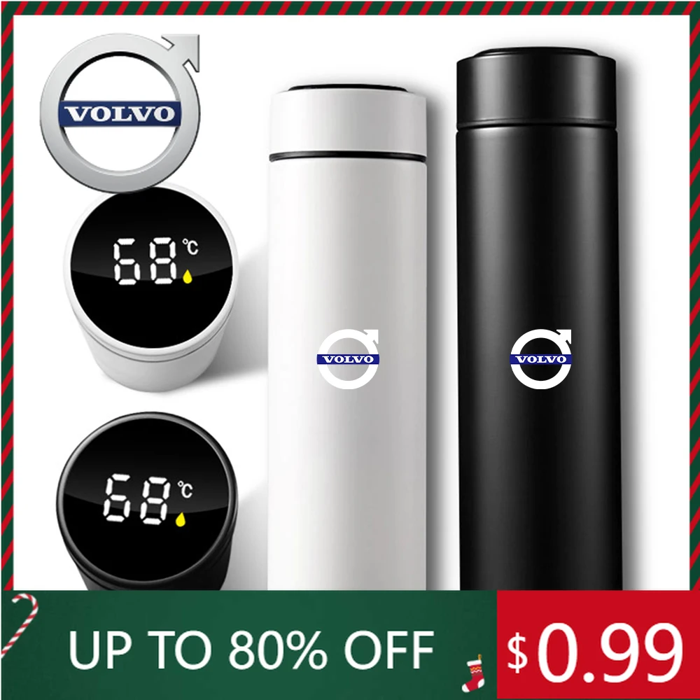 

Эмблемы, автомобильный умный термос из нержавеющей стали с интеллектуальным дисплеем температуры для Volvo Rdesign XC60 XC90 V40 V50 V60 AWD S