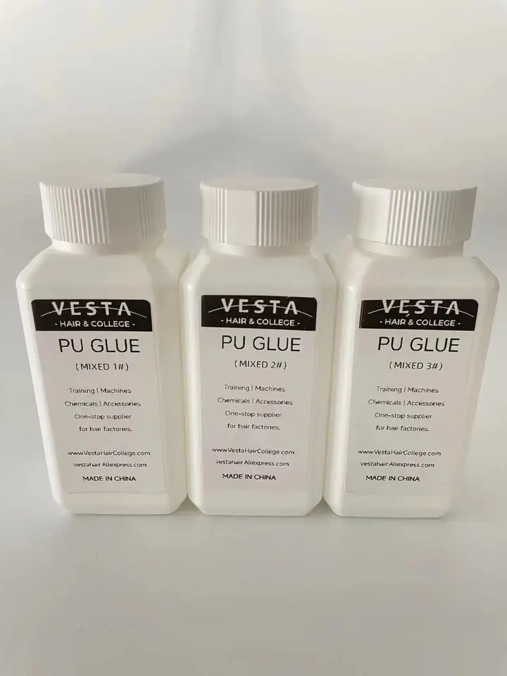Pegamento PU en mini botella mezclado listo para extensiones de cabello con cinta, toupee, postizo 3
