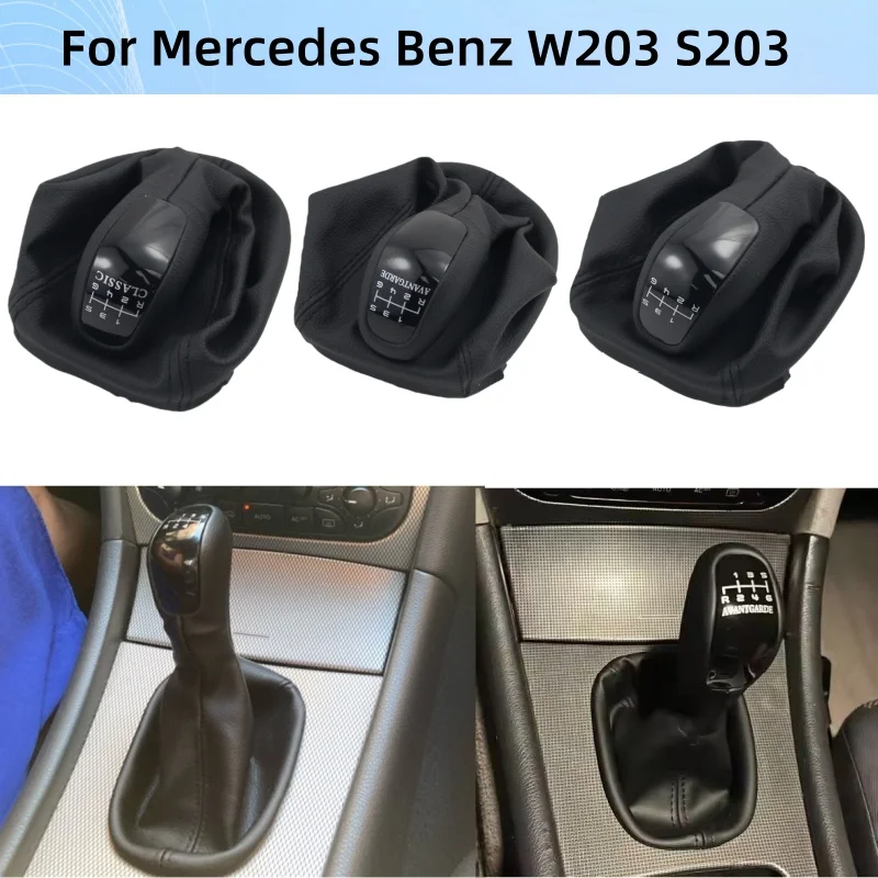

Gear Shift Knob Lever Shifter With Leather Dust-Proof Cover For Mercedes Benz C Class W203 S203 CLASSIC ELEGANCE AVANTGARDE