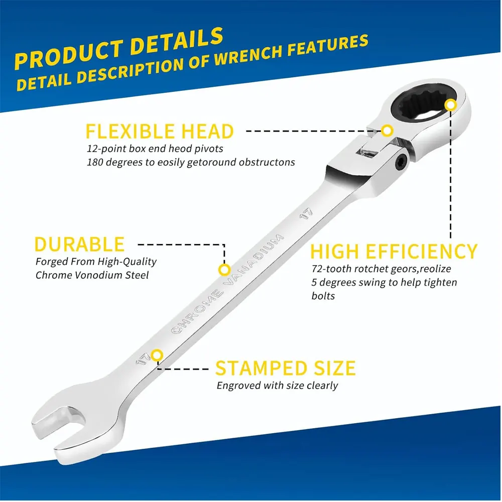 Adjustable Ratchet Wrench 6mm-24mm Repair Quick Wrench Bike Cars Mechanical Workshopl Hand Tool Box Keys Kit Socket