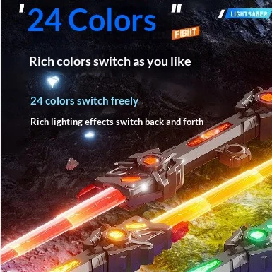 Children's Toy Double-Edged Laser Sword Planet Telescopic Light-Up Sword Two-In-One Children's Light-Up Battle Toy Birthday Gift