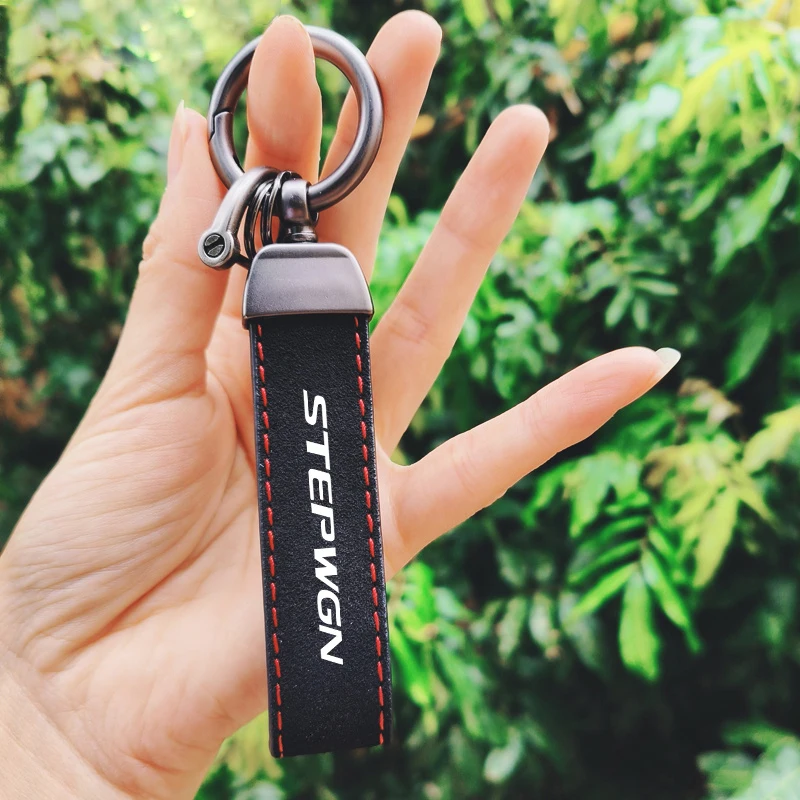 Suede Car Keychain Key Ring Anti-Loss Keyring Pendant For Honda Stepwgn Mugen Jazz Insight Freed Fit Civic Accord CR-V Accessory