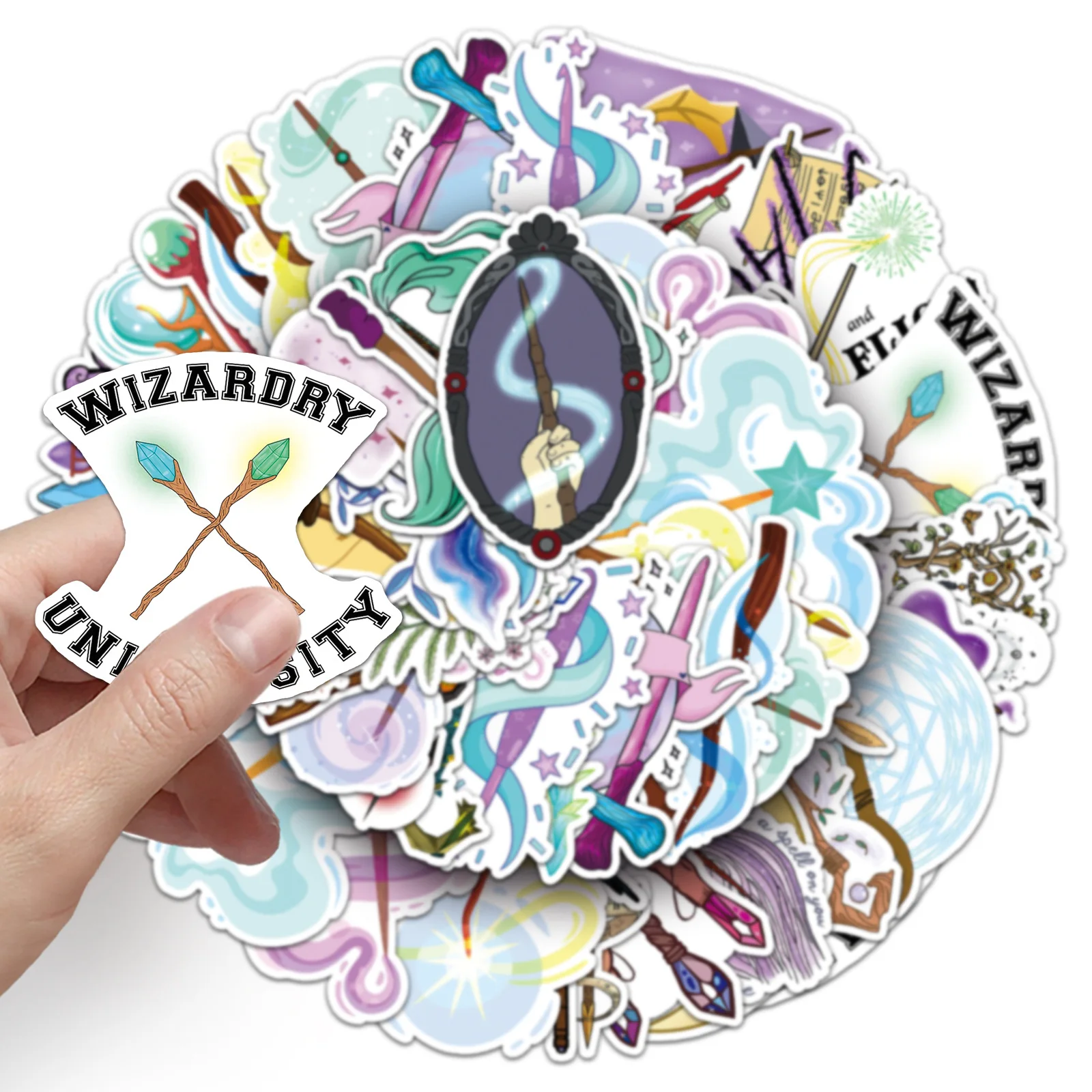 

10/50PCS Witch Magic Wand Graffiti Stickers Creative Personalized Cartoon Decal DIY Guitar Water Cup Skateboard Classic Kid Toys