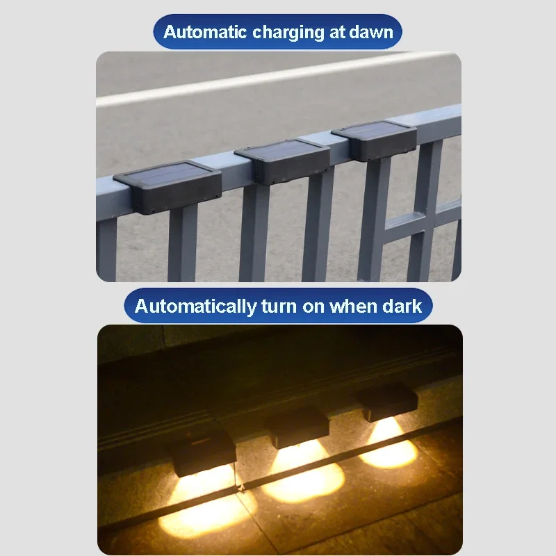 Imagem -04 - Led Luzes de Parede Solares Mudança de Cor à Prova Impermeável Água Cerca Luz Super Brilhante ao ar Livre sem Fio Lâmpada Escadas Pátio Jardim Peças