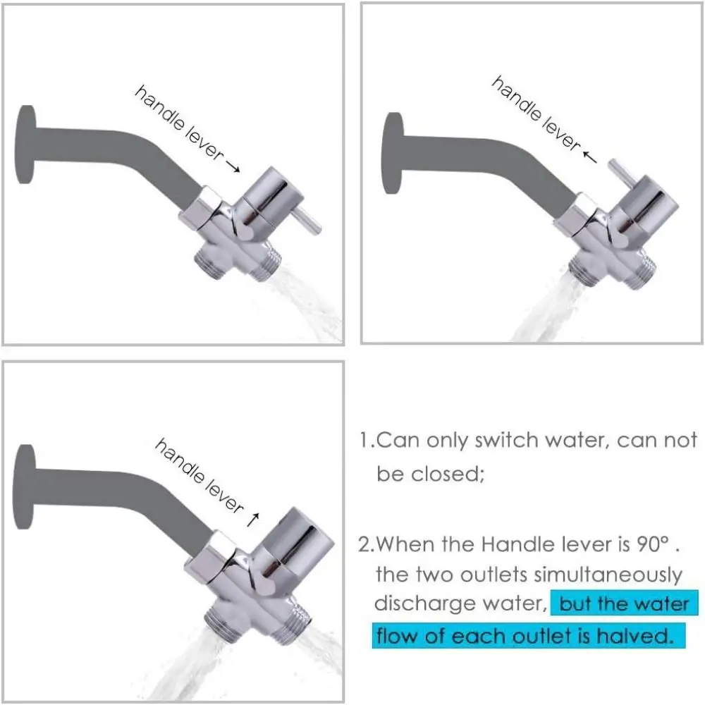 

Переключатель для душа из цинкового сплава, стандартные размеры, хромированная отделка, 3-ходовой переключающий клапан, универсальный клапан для унитаза и биде, обустройство дома