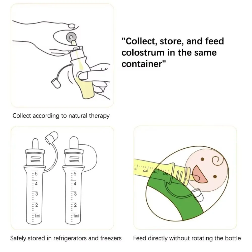 Reusable Colostrum Collector 6ml Food Safe Breast Milk Collection Baby Essentials Easy To Clean Baby Feeding Device