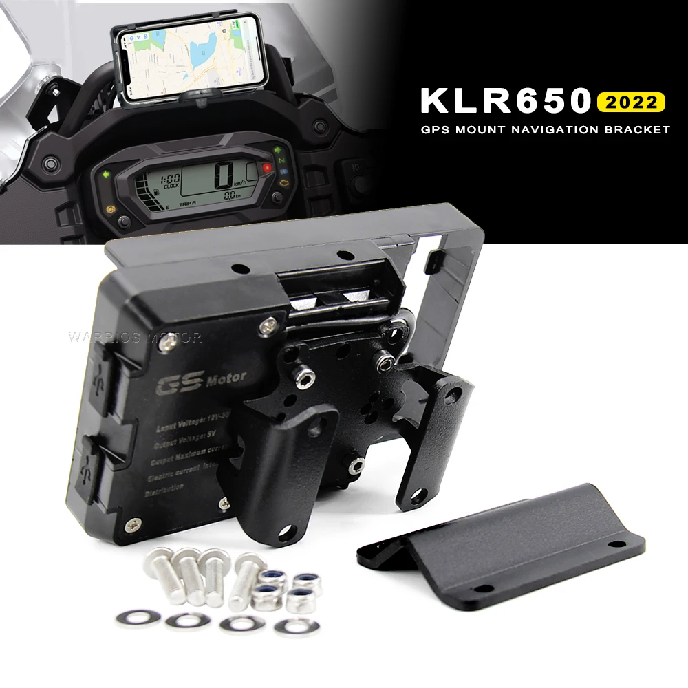 Motorcycle Parts Front Phone Stand Holder Smartphone Phone GPS Navigaton Plate Bracket For KLR650 klr 650 2022 +