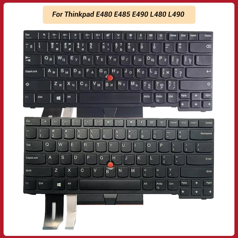 NEW Russian/US keyboard For IBM Thinkpad E480 E485 E490 L480 L490