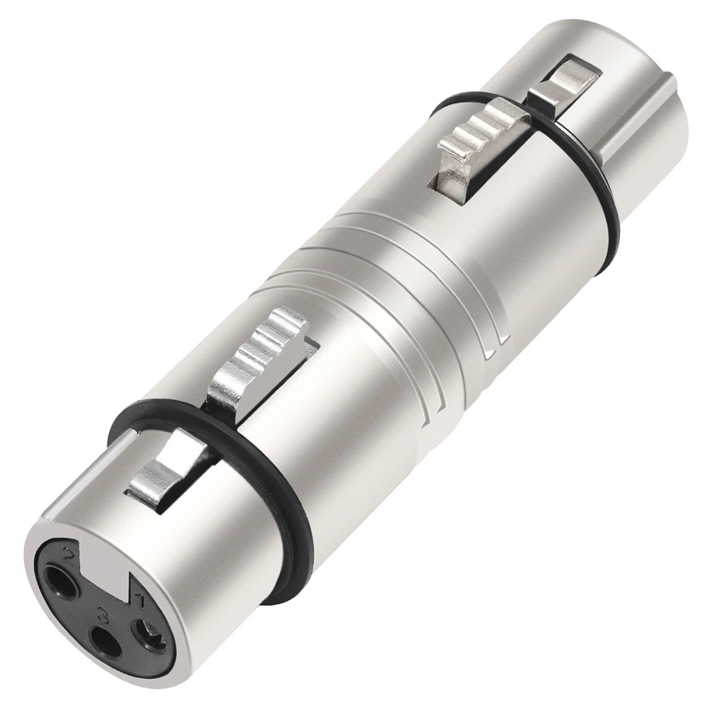 XLR Female To Female Adapter XLR Female To Female 3 Pin Connector Mic Barrel Extension Converter for Microphone Mixer