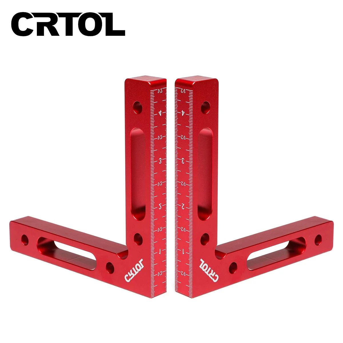 CRTOL 2 Set Positioning Woodworking Fixture Aluminium Alloy 90 Degree Precise Clamping Square Right Angle Clamps Corner Ruler