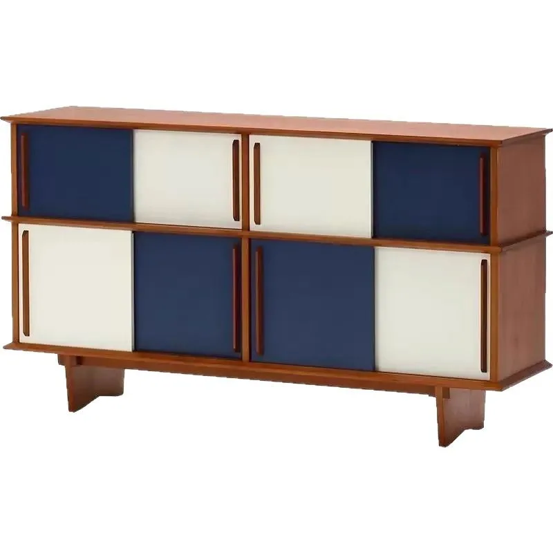 

Medieval style solid wood dining side cabinet, living room against the wall, locker, retro style small apartment storage cabinet