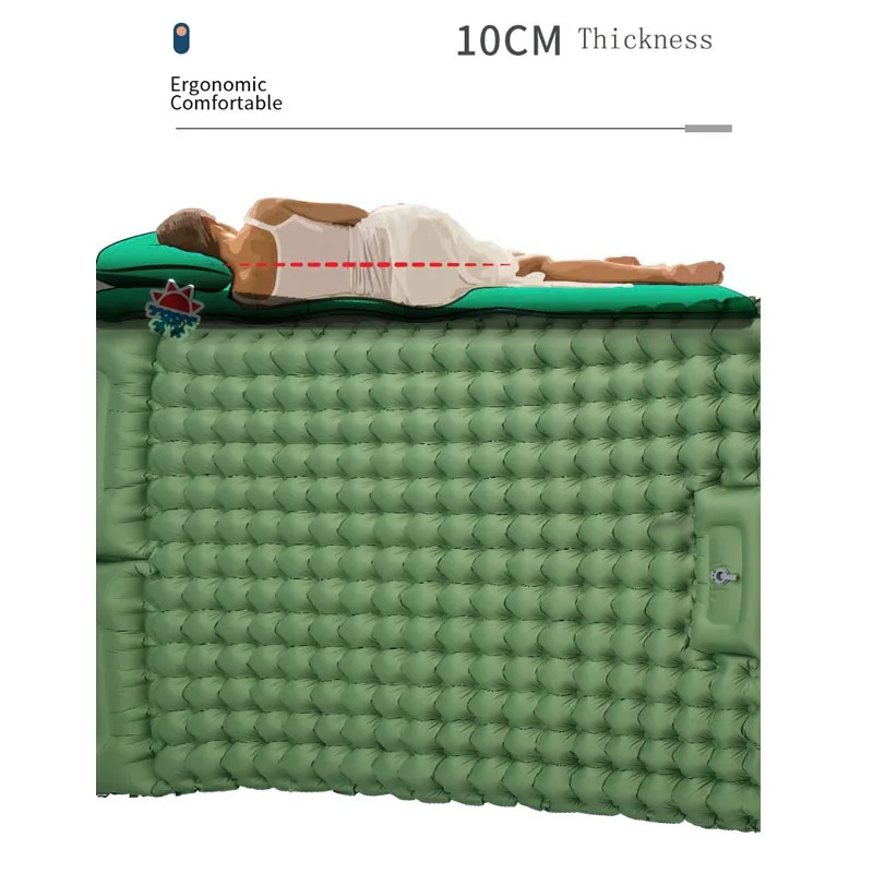 

Double Outdoor Camping Inflatable Pads Portable Hiking Travel Sea Air Mattress Picnic Self-inflating Mats Equipment 200x135x10cm