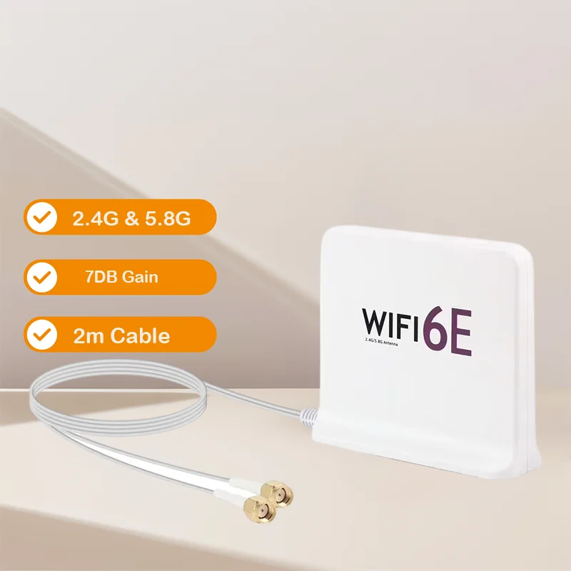 WIFI6E 2.4G/5G Dual Band Wireless WiFI Network Router RP SMA Antenna External Network Enhancer Signal Magnetic Antenna