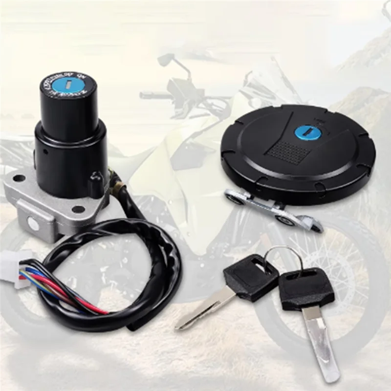 オートバイ点火スイッチロックシリンダー燃料ガスキャップカバーロックキーセットカワサキ KLR650 1987-2007