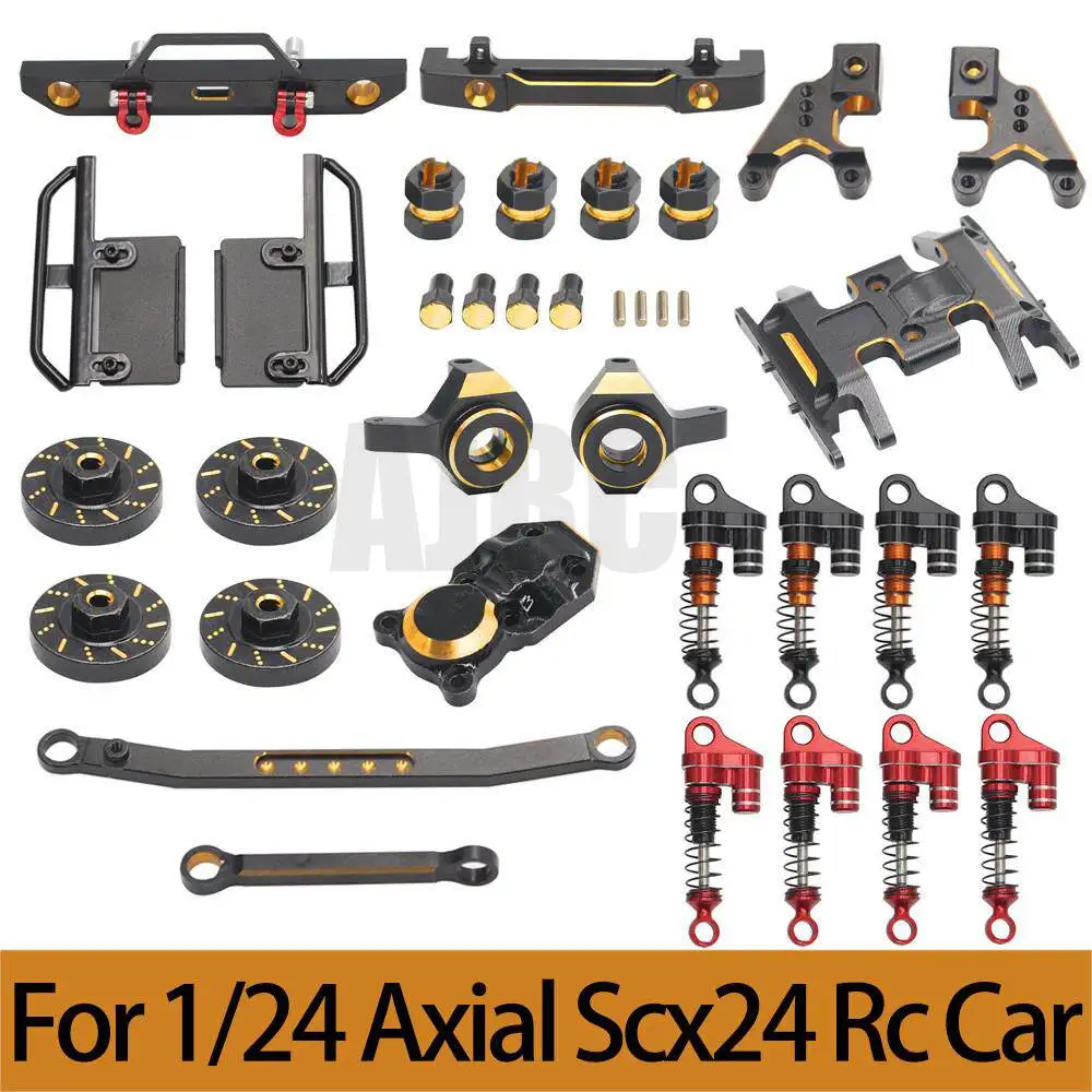 

1/24 RC Crawler Metal Upgrade Parts For Axial SCX24 90081 Wheel Weights Steering Hub Axle Cover Shock Absorber RC Accessories