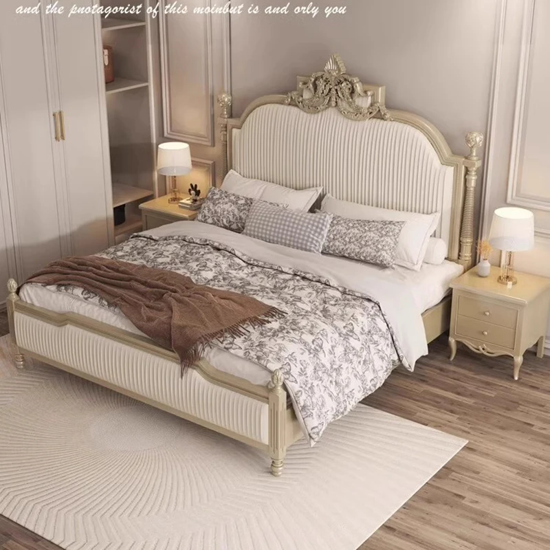 

Kawaii Soft Bedroom Double Bed Queen Safe Wood Modern Luxury Twin Beds Upholstered Storage White Camas De Casal Furniture