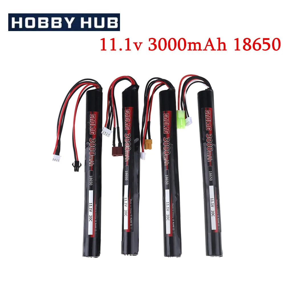 RC LiPO battery 11.1V 3000MAH AKKU Mini Airsoft Gun Battery 3S 18650 RC model Battery With Tamiya/SM Plug high capacity battery