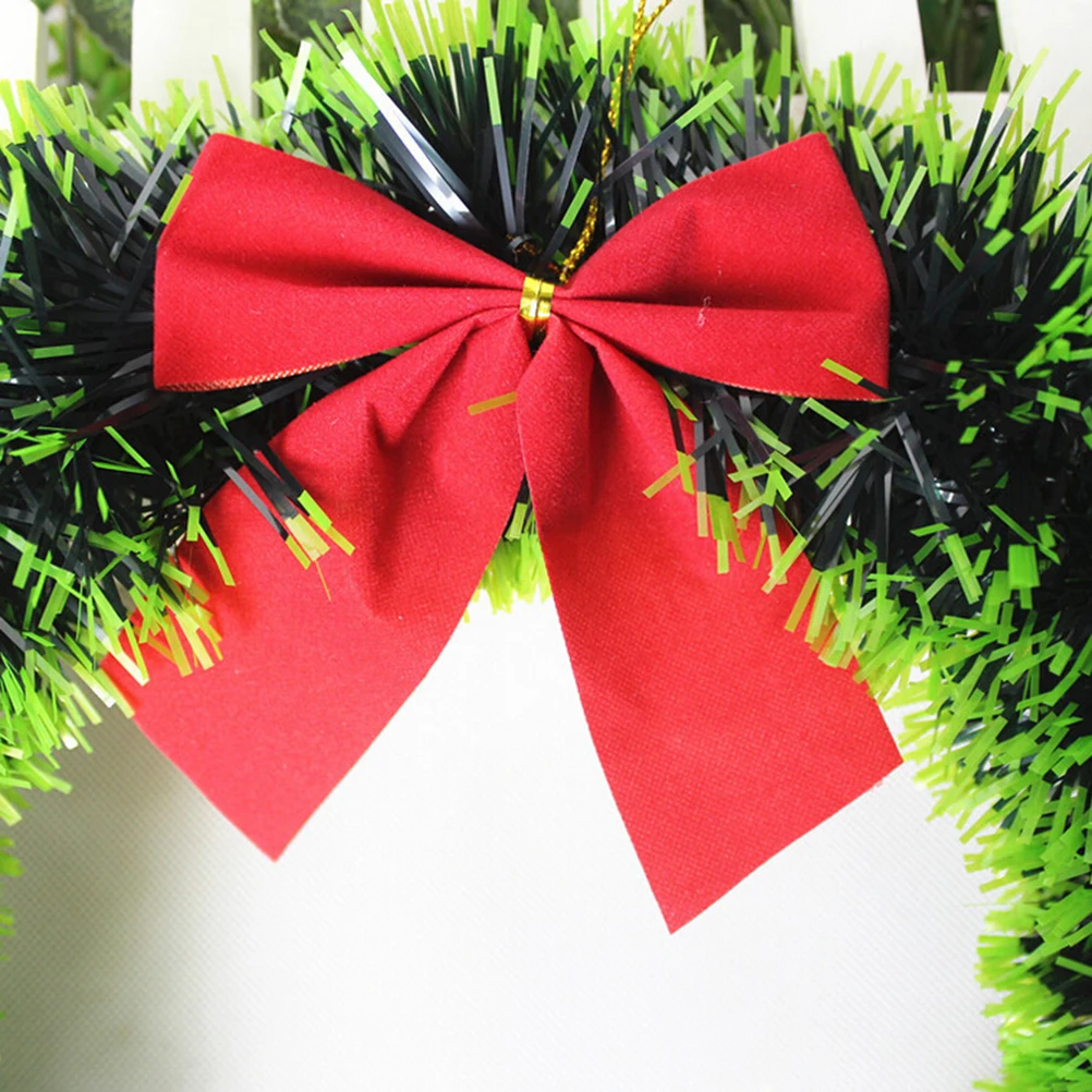 

Christmas Bowknot Green Wreath Decorative Pendants Exquisite Design Lightweight Festival Decoration