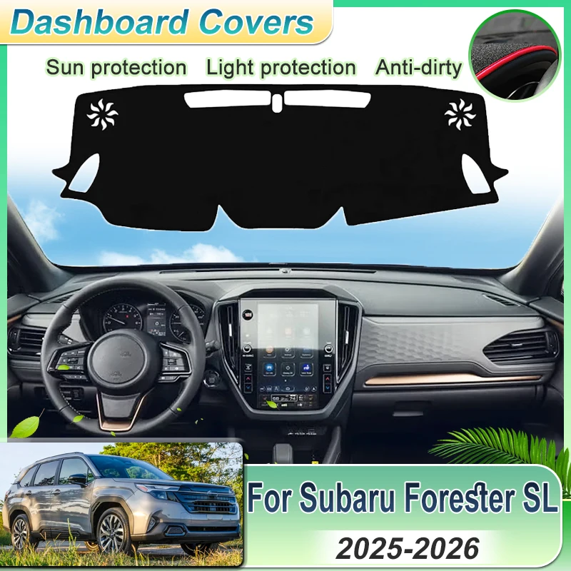 LHD RHD لسوبارو فورستر SL 2025 2026 غطاء لوحة سيارة مقاوم للضوء حصيرة الشمس الظل الديكور السجاد وسادة اكسسوارات السيارات #2