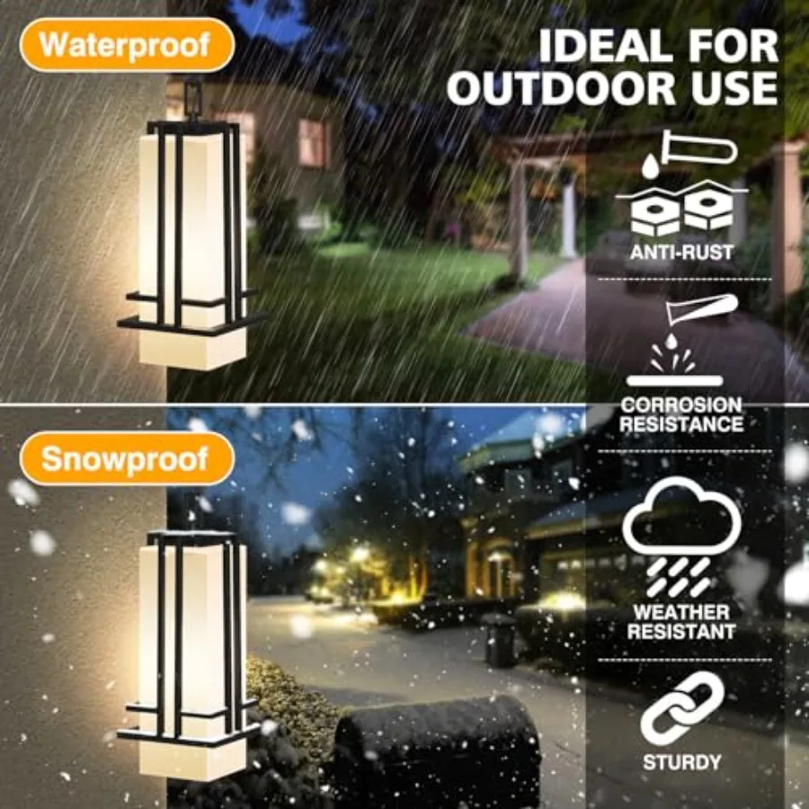 Outdoor Pendant Light Fixture - Aluminum Exterior Hanging Lantern, Outdoor Hanging Light with Black Adjustable Chain Outdoor Pe