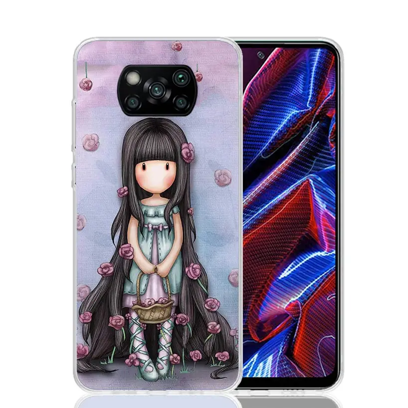 S-Santoro G-Gorjuss Cute Girls Phone Case For Xiaomi Poco X7 X6 X5 X4 X3 Nfc F6 F5 Pro F4 Gt F3 F2 F1 M5 M5S M4 M3 5G Soft Shell