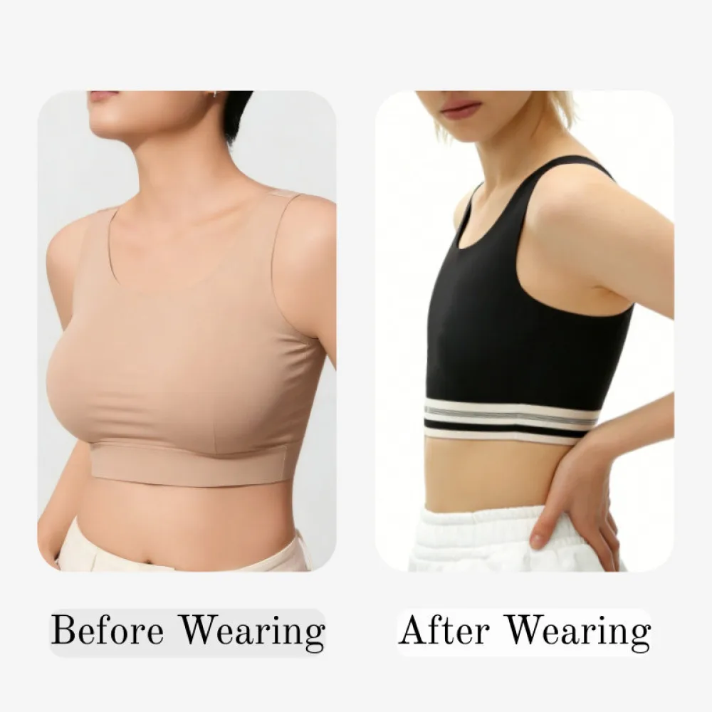 JANEST Pullover Binder Chest Seamless Invisible Chest Binder No Sliding  High Compression Firm Fit For Women