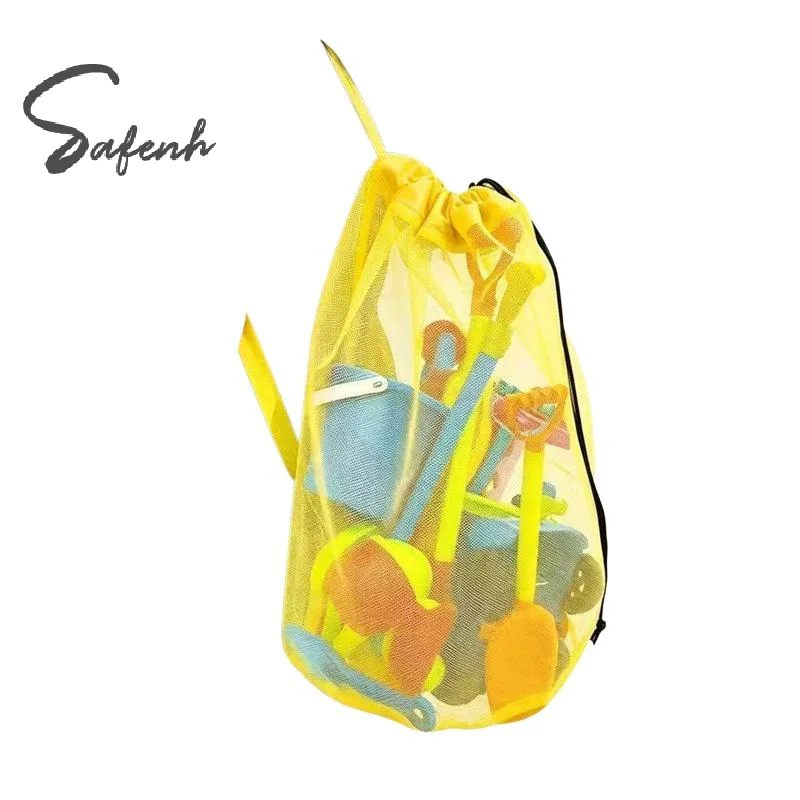 1Pc Large Capacity Mesh Beach Toy Storage Bag Portable Breathable Foldable Bag For Travel Outdoor Swimming Bag Organizer