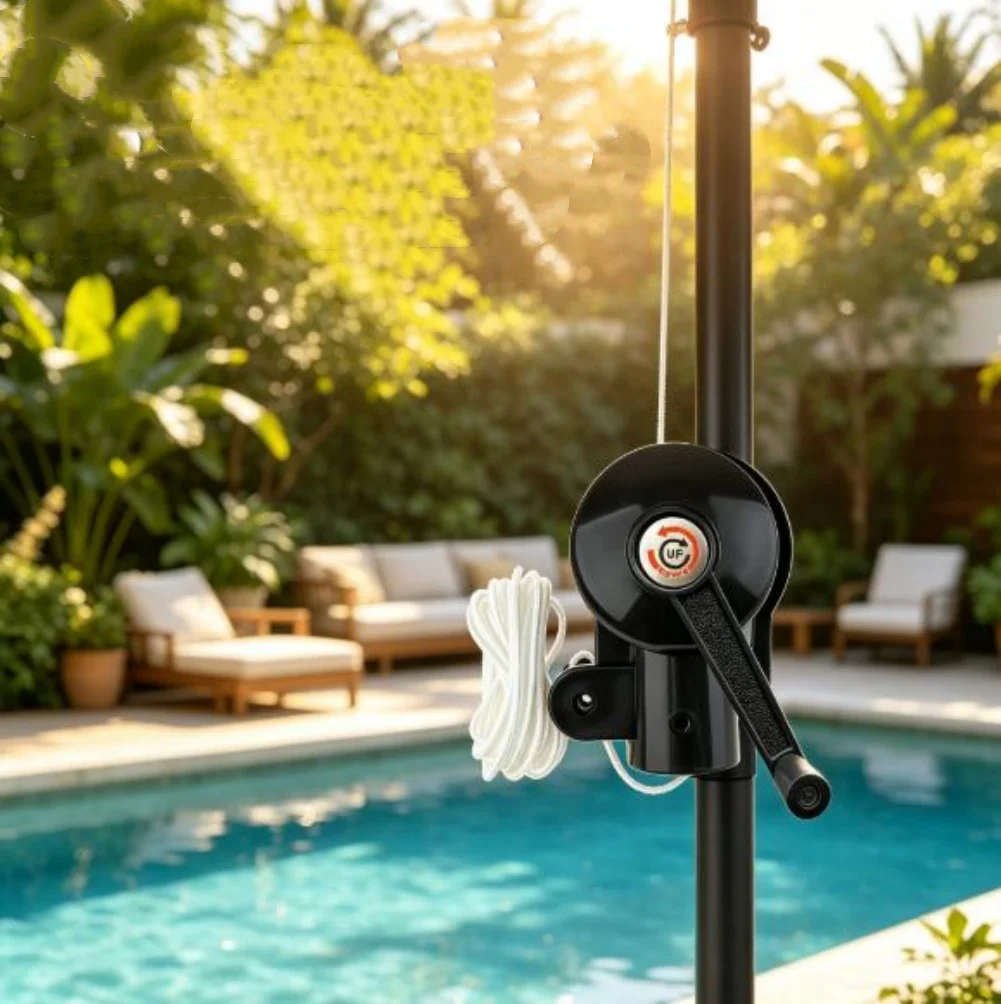 Rotating Fruit Shaped Umbrella Handle Replacement Part Black Plastic Crank Mechanism For Patio Cantilever Garden Shade Accessori