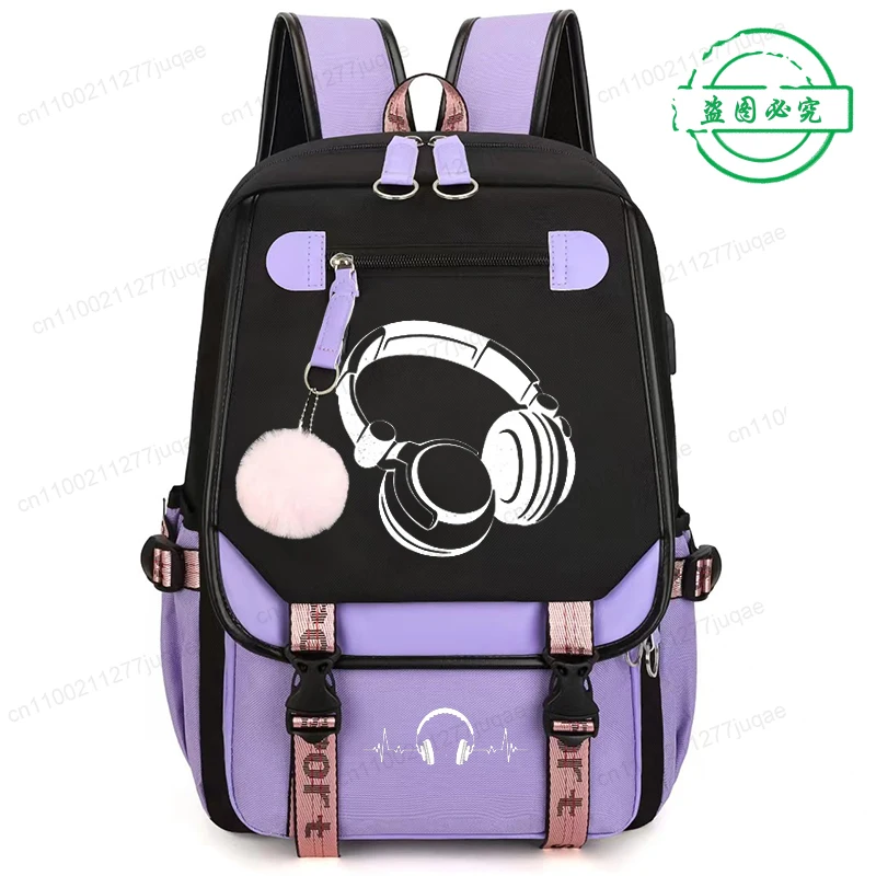 

Game Headphone Music Dj Cartoon School Bag New Fashion Backpack Back To School Backpack School Bags for College Student Mochila