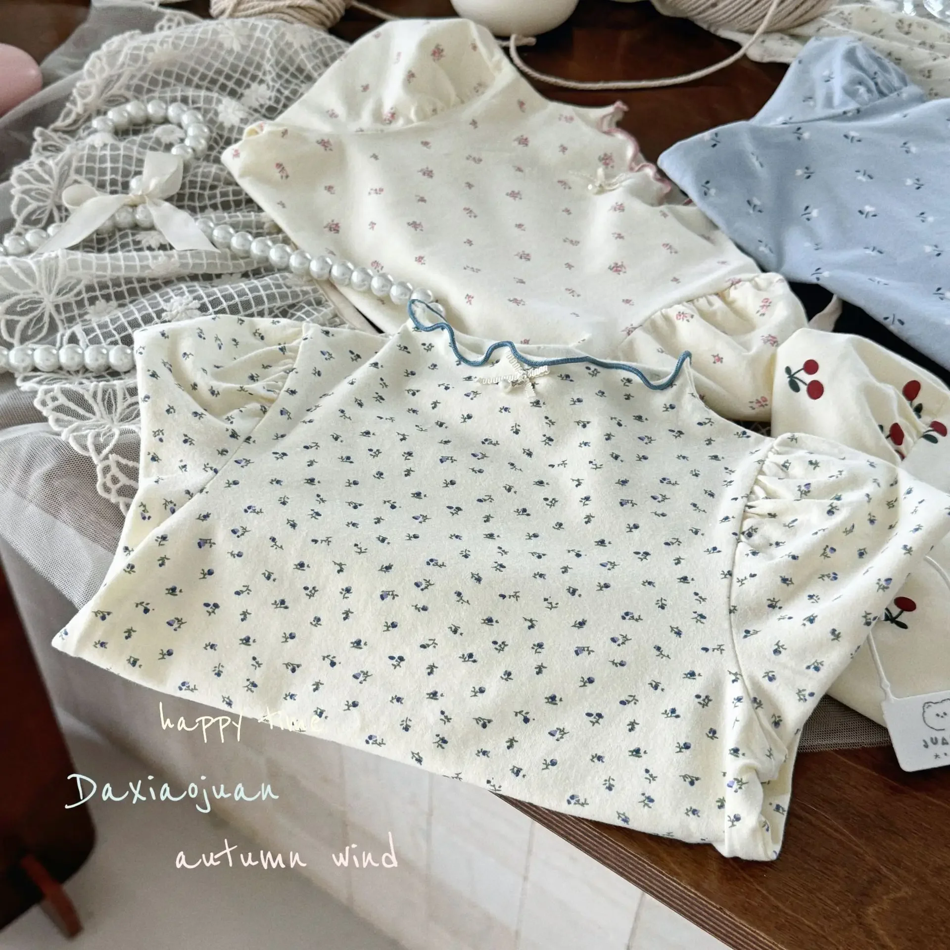 Undershirt Girl Autumn New Korean Half High Collar Baby Spring Flowers Versatile Long Sleeves T-shirt Tide Sweet Causal