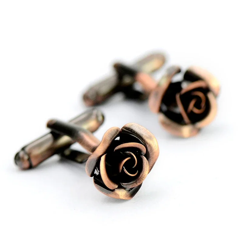 Classical Copper Rose Cufflink Cufflinks Men's Retro Nostalgic Metal Cufflinks French Shirt Buttons