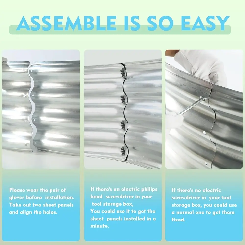 5FT Circular Galvanized Steel Fire Pit, Heavy Duty Outdoor Backyard Bonfire Ring, 5x5x1FT