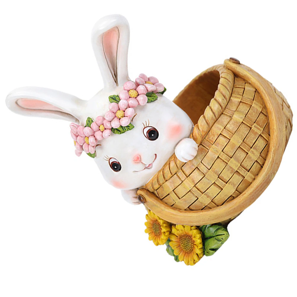 

Rabbit Shaped Resin Succulent Planter Pot Small Flowerpot for Desktop Home Office Decor Creative Animal Style Cactus Plant