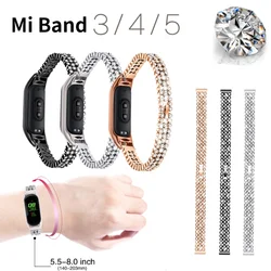 Diamond Metal Strap Diamond Mi Band 5 4 for Xiaomi band 4 Wrist Strap Stainless Steel Bracelet Wristbands MiBand 3 4 Straps