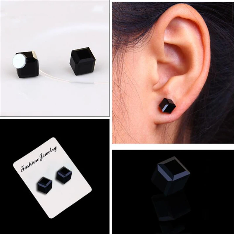 Luxury Classic Crystal Stone Stud Earrings Simple Square Crystal Earrings For Women Female Wedding Party Jewelry Gifts