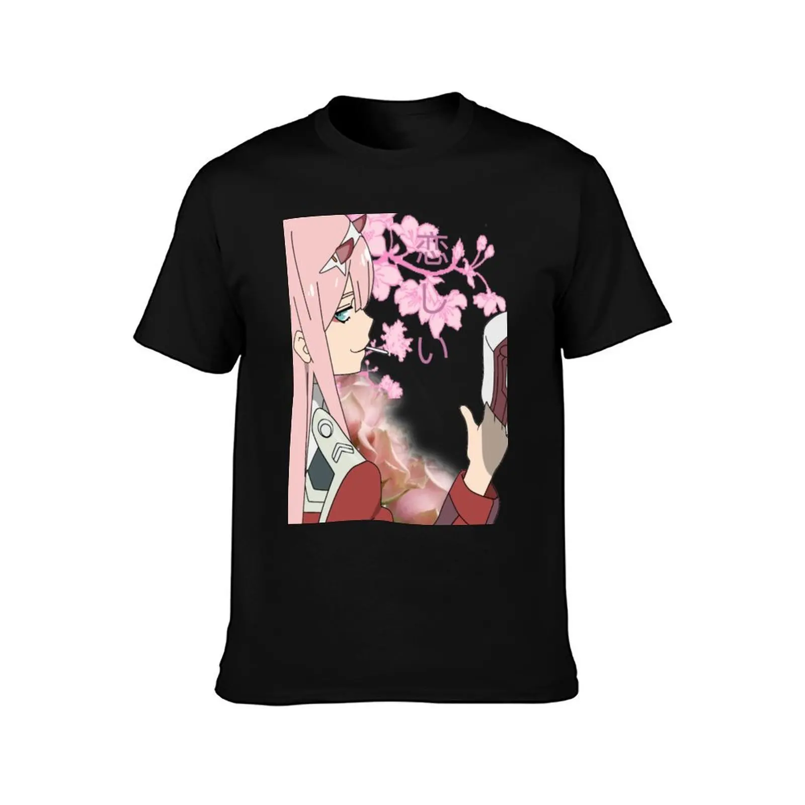 002 (Larger ) Darling in the Franxx T-Shirt Summer Casual Cotton Tee, Oversized Streetwear Tops, 100% Cotton