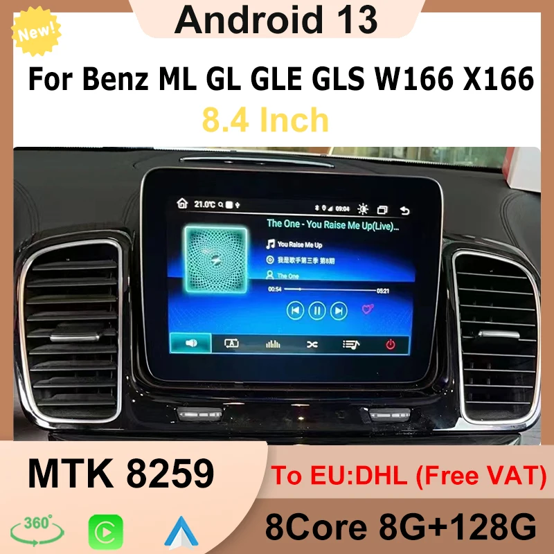 

Android 13 GPS-навигация для Mercedes Benz ML W166 GL X166 GLS MTK8259 128G 8,4 "видеоплеер мультимедийный экран Carplay