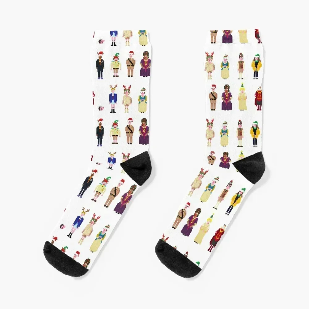 

Christmas Ghosts pixel art Socks Run cool gifts Socks Girl Men's