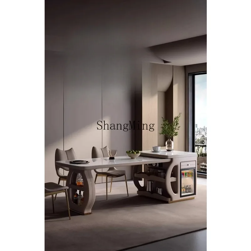 

SM island dining table integrated multi-functional advanced light luxury kitchen refrigerator dining table