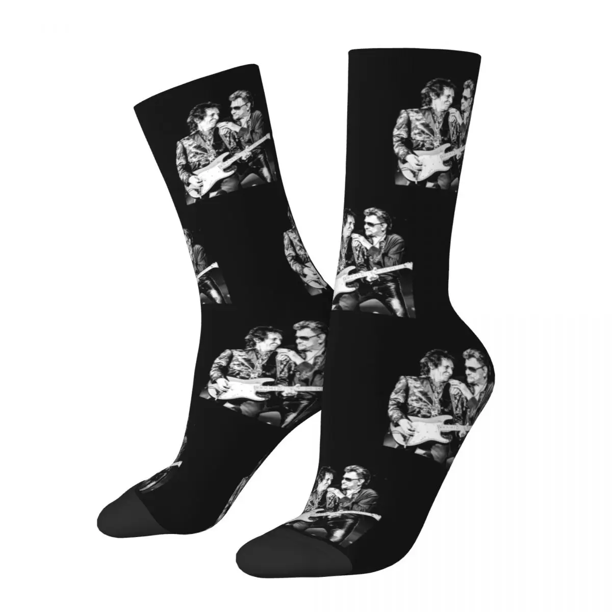 Funny Robin Le Mesurier Johnny Singer Sports Socks Music Legend Polyester Middle Tube Socks for Unisex