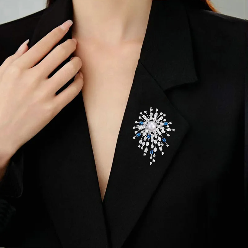 

Golden fireworks elegant brooch, high-end women's exquisite and grand design sense, suit brooch and accessory 2025 new