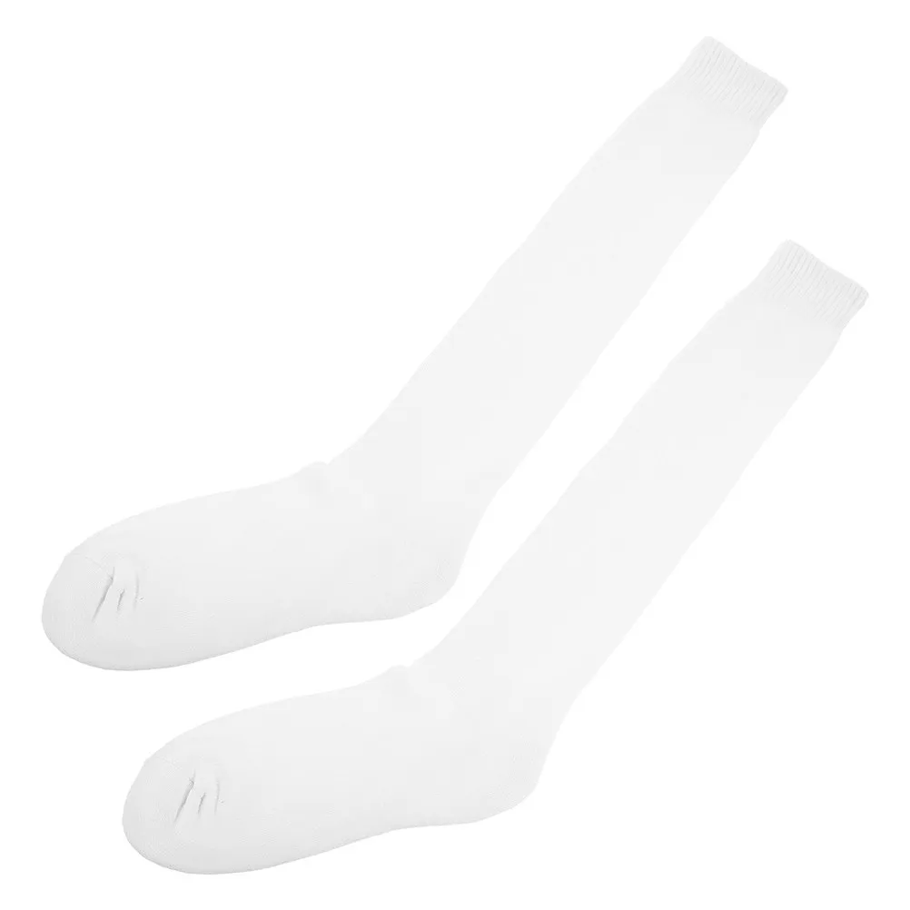 

1Pair Fencing Socks White Cotton Knee High Thickened Cushion Athletic Sports Socks for Competition Training Running Soccer