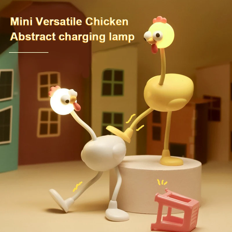 

Chicken Night Light Mini Adjusting Table Lamp Portable Reading Light Easy Fixed Octopus Tentacles Desktop Fun Pieces Toy Lamp