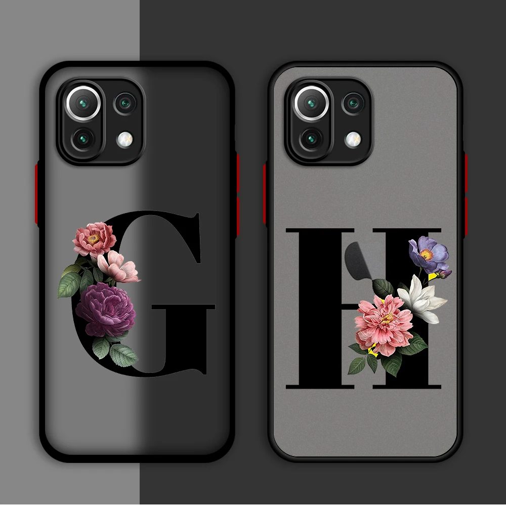 جراب هاتف بحروف شخصية ، غطاء غير لامع ، شاومي ريدمي 12 12C 13C 5G 13 4G 9 9A 9C A1 A2 Plus K40 برو