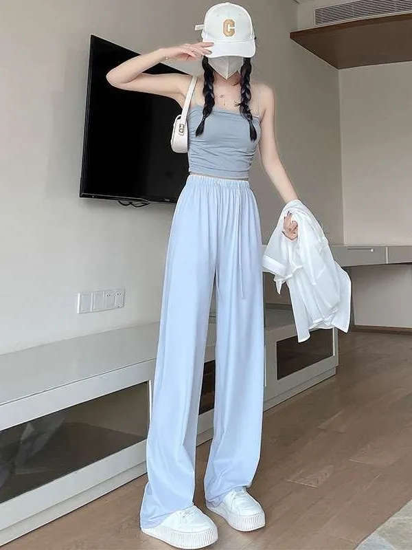 

Nylon Sunscreen Pants Women's Spring Summer Cleanfit Sle Low Waist Umbrella Soldier Pants Casual Pants Ladies Premium