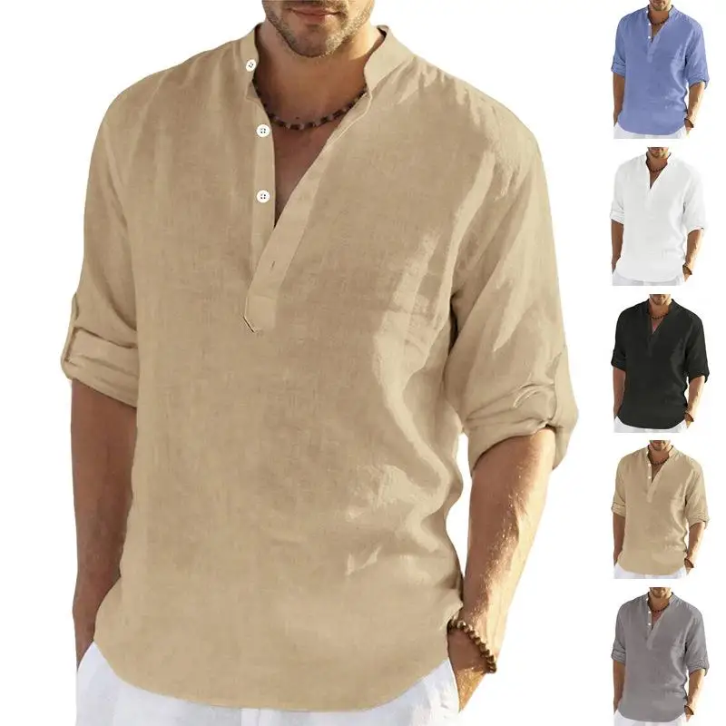 

Men's Casual Long Sleeve Shirt Summer New Style Button down Collar Large Size Comfortable Breathable Fashionable Top
